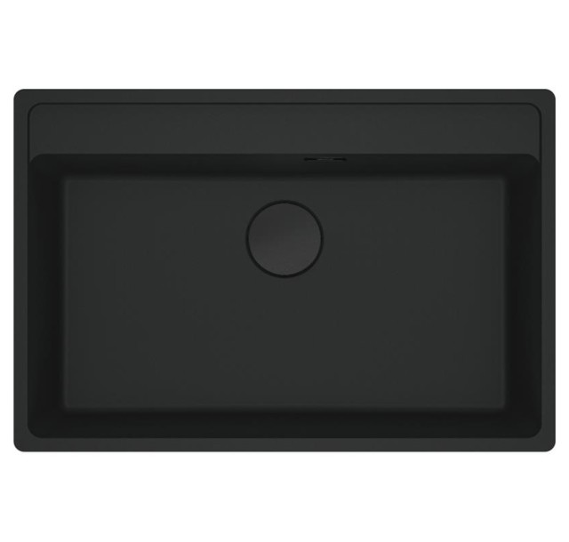 Мийка кухонна Franke Maris, фраграніт, прямокутник, без крила, 760х510х200мм, чаша - 1, врізна, MRG 610-72 TL, чорний матовий
