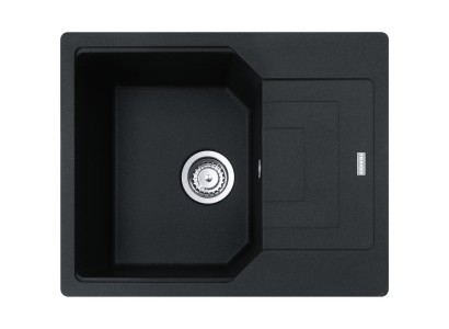 Мийка кухонна Franke Urban, фраграніт, прямокутник, з крилом, 620х500х220мм, чаша - 1, врізна, оборотна, UBG 611-62, онікс