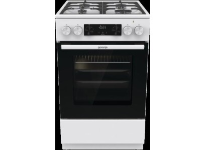 Плита Gorenje комбінована, 70л, 50x60см, дисплей, IconLed, чавун, білий