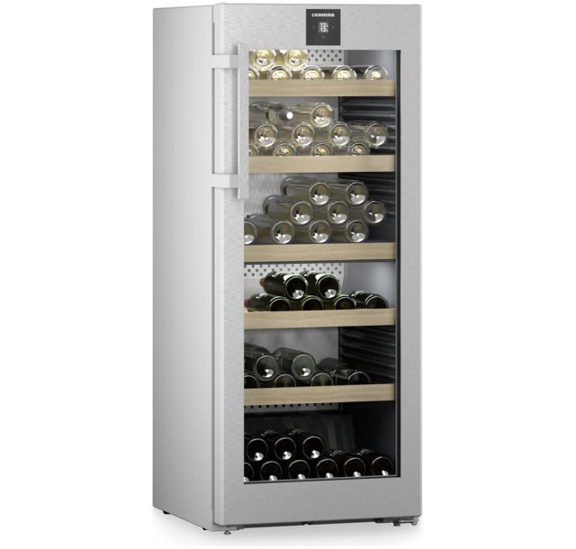 Холодильник Liebherr для вина, 145.4x59.7х67.5, холод.відд.-272л, зон - 1, бут-107, ST, дисплей, сріблястий