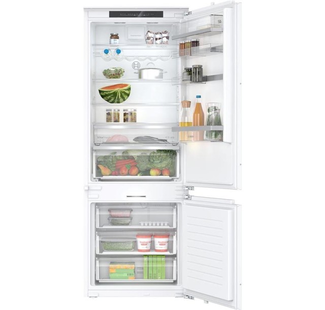 Холодильник Bosch вбудований з нижн. мороз., 194х71х55, xолод.відд.-284л, мороз.відд.-98л, 2дв., NF, білий