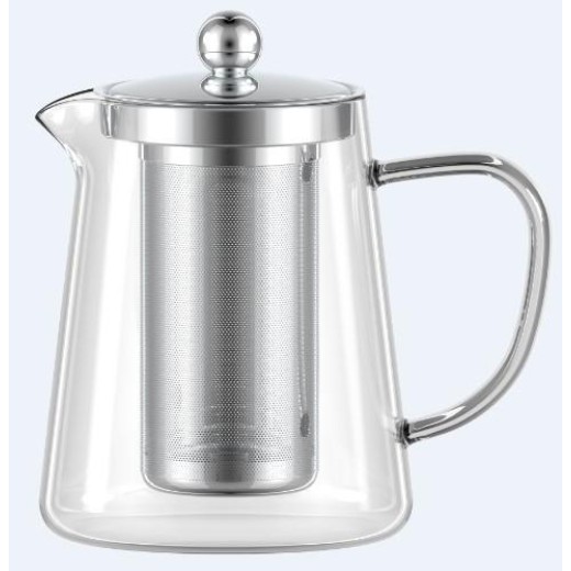 Заварник Ardesto Gemini Milano 750мл, боросилікатне скло, нержавіюча сталь, прозорий