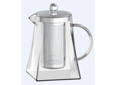 Заварник Ardesto Gemini Roma 950мл, боросилікатне скло, нержавіюча сталь, прозорий