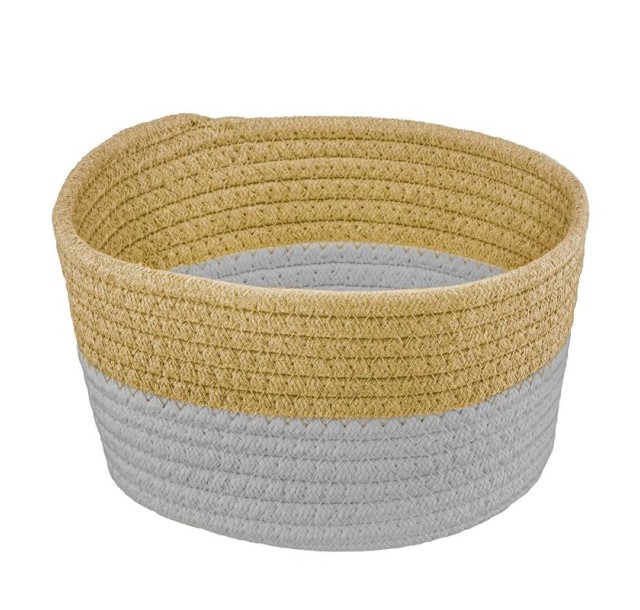 Кошик плетений для зберігання Ardesto Vigor 3.5л, бавовняний шпагат, коричневий, сірий