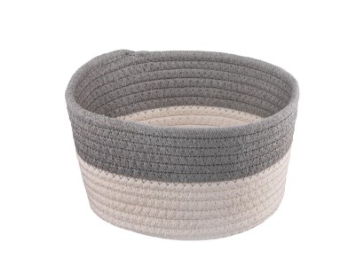 Кошик плетений для зберігання Ardesto Vigor 3.5л, бавовняний шпагат, сірий, білий