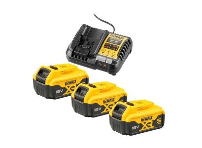 Набір акумулятора та зарядного пристрою DeWalt XR Li-Ion 10.8В/12В/18В/54В 18В акб 3х5А·год 4А 0.5кг