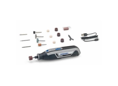 Шліфмашина шліфувально-гравірувальна акумуляторна Dremel 7760-15 3.6В 1х2А·год 8000-25000об/хв 15 насадок 195см ЗП USB 0.27кг