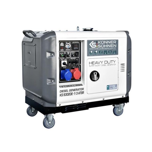 Генератор дизельний Konner&Sohnen KS 9302DE-1/3 ATSR 230/400В 6.5/6.0кВт 7.5/7.0кВт 1/3Фази АВР(ATS) електростартер 168кг
