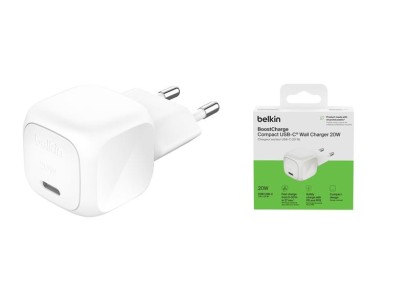 Зарядний пристрій мережевий Belkin 20Вт USB-C PD PPS, білий