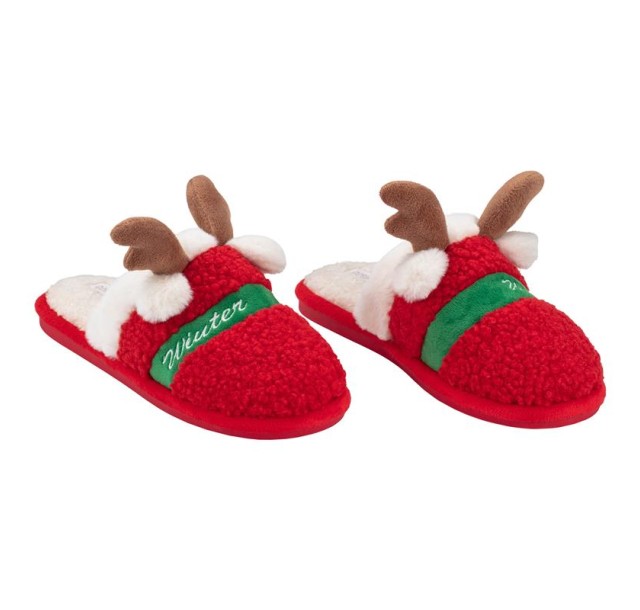 Взуття домашнє Ardesto Christmas 36/37 розмір, 100% поліестер, підошва 100% гума, червоний