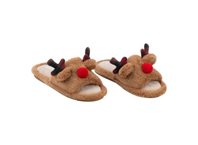 Взуття домашнє Ardesto Christmas 38/39 розмір, 100% поліестер, підошва 100% гума, коричневий