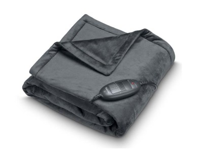 Електропростирадло  Beurer, від мережі, 150х130см, 100Вт, 6 режими, фліс, сірий