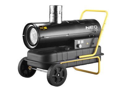 Теплова гармата дизельна Neo Tools, прямого нагріву, 20кВт, 200м2, 600м3/год, колеса, чорний, 21.30кг