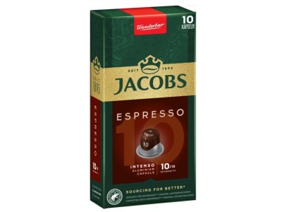 Кава Jacobs  капсули, Espresso Intenso, купаж арабіка/робуста, 10шт, Nespresso