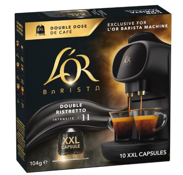 Кава L`OR капсули, Barista Double Ristretto, арабіка, 10 XXLшт, Nespresso