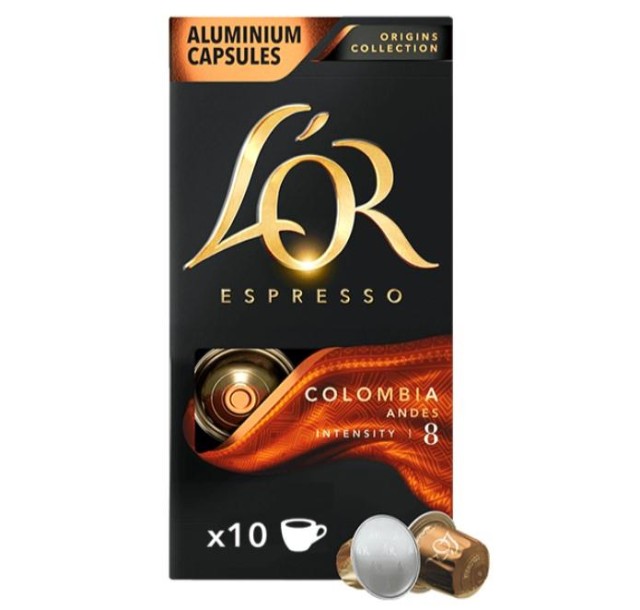Кава L`OR капсули, Espresso Colombia, арабіка, 10шт, Nespresso