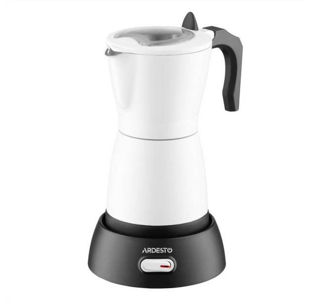 Кавоварка Ardesto електрична гейзерна  0.3л, мелена, білий