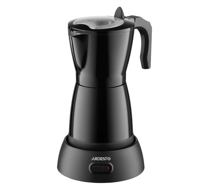 Кавоварка Ardesto електрична гейзерна 0.3л, мелена, чорний