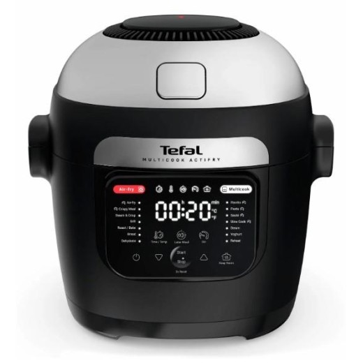 Мультиварка-мультипіч Tefal Multicook Actifry, 1334Вт, чаша-6л, сенсорне керув., 14 програм, метал/пластик, чорний