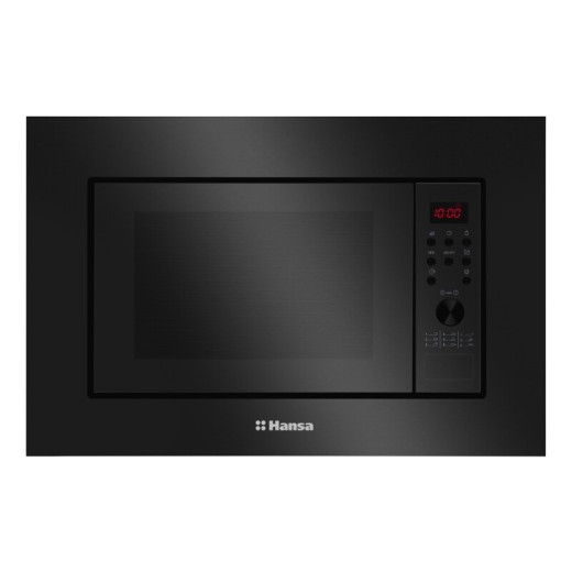 Мікрохвильова піч Hansa вбудовувана, 20л, електр.управл., 900Вт, гриль, дисплей, відкр.кнопкою, чорний
