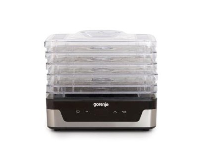 Сушарка для продуктів Gorenje 230Вт, піддонів - 5x2.8см, діаметр - 29см, макс - 75°С, електр.упр,білий