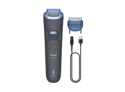 Тример Philips Series 3000, для бороди і вусів, акум., сталь, синій