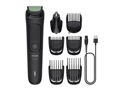 Тример Philips Series 3000, для обличчя, голови, тіла, акум., сталь, чорний