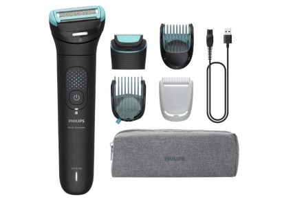 Тример Philips Series 7000, для тіла та інтимних зон, акум., насадок-5, сталь, чорний