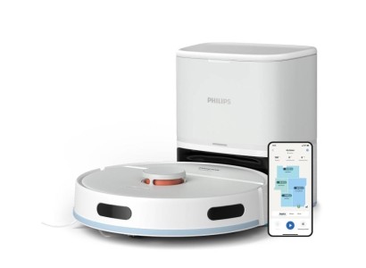 Робот-пилосос Philips Series 2000, h=9.7см, вологе прибирання, конт пил -0.38л, вода -0.3л, автон. робота до 120хв, EPA 11, Wi-Fi, станція самоочищ., білий