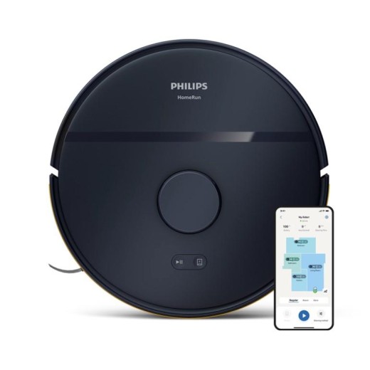 Робот-пилосос Philips Series 2000, h=9.7см, вологе прибирання, конт пил -0.38л, вода -0.3л, автон. робота до 120хв, EPA 11, Wi-Fi, темно-синій