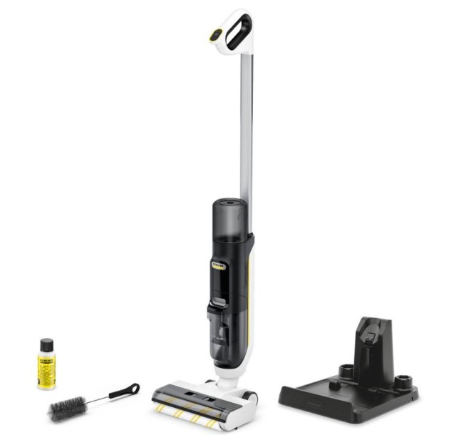 Пилосос Karcher безпровідний FCV 3, 160Вт, конт пил -0.45л, вода -0.8л, автон. робота до 30хв, вага-3.7кг, 3в1, білий