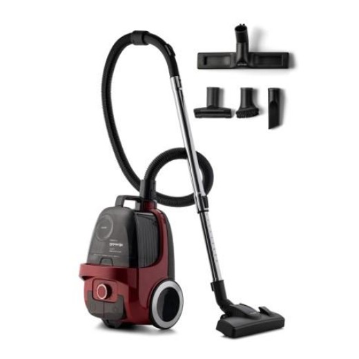 Пилосос Gorenje контейнерний, 800Вт, конт пил -3.3л, HEPA, телескоп трубка, червоний