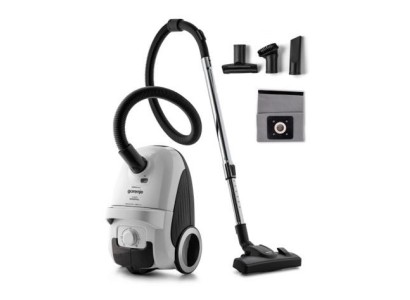 Пилосос Gorenje мішковий, 800Вт, 3л, вага-6.5кг, HEPA, індикатор, телескоп, білий