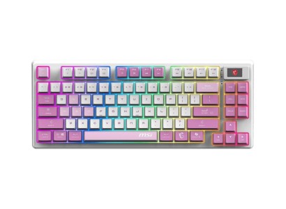 Клавіатура механічна MSI FORGE GK600 TKL W VIOLET UA 83key, mechanical Linear, USB-A, Wireless, Bluetooth, EN/UKR/RU, RGB, фіолетовий