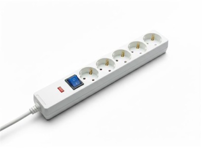 Подовжувач-фільтр мережевий 2E 5xТип F, 3x1.5мм кв, 16A, із захистом від стрибків напруги, 3м, білий