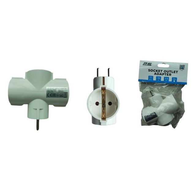 Розгалуджувач мережевий 2E 3xТип F, 16A, білий