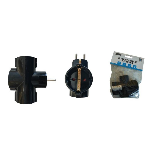 Розгалуджувач мережевий 2E 3xТип F, 16A, чорний