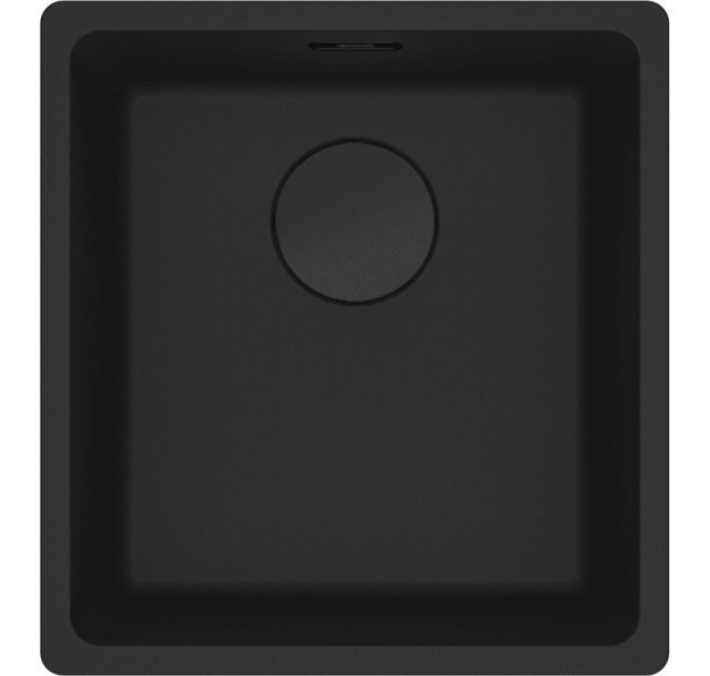Мийка кухонна Franke Maris, фраграніт, прямокутник, без крила, 403х433х200мм, чаша - 1, монтаж під стільницю, MRG 110-37, чорний матовий