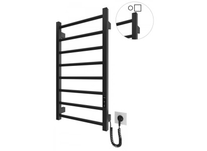 Рушникосушка Hygge Family електрична Leeds, 770х530х85мм, таймер-регулятор, сталь, чорний матовий