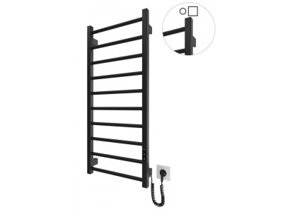 Рушникосушка Hygge Family електрична Leeds, 970х430х80мм, таймер-регулятор, сталь, чорний матовий