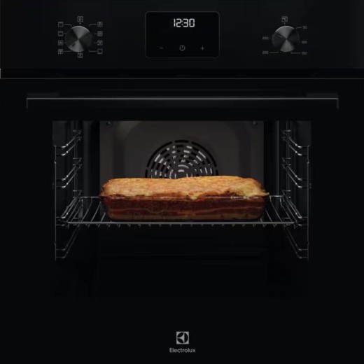 Духова шафа Electrolux електрична, 65л, A, дисплей, конвекція, телескопічні напрямні, чорний