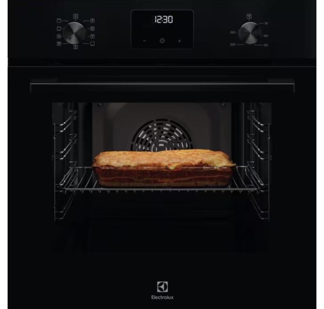 Духова шафа Electrolux електрична, 65л, A, дисплей, конвекція, телескопічні напрямні, чорний