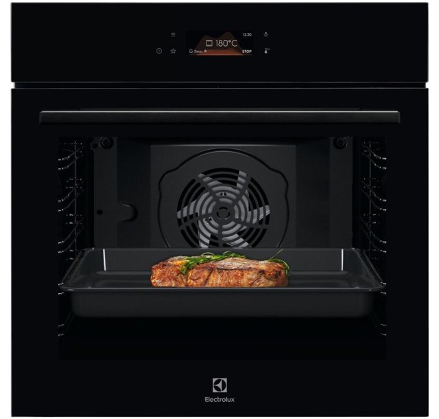 Духова шафа Electrolux електрична, 72л, A+, дисплей, конвекція, піроліз, телескопічні напрямні, чорний