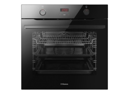 Духовка электр. Hansa, 60см, 77л, A,  гриль, емаль легкого очищення, диспл., чорний