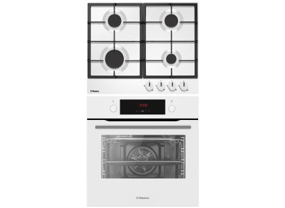 Комплект Hansa (духовка електрична + емальована газова поверхня), білий