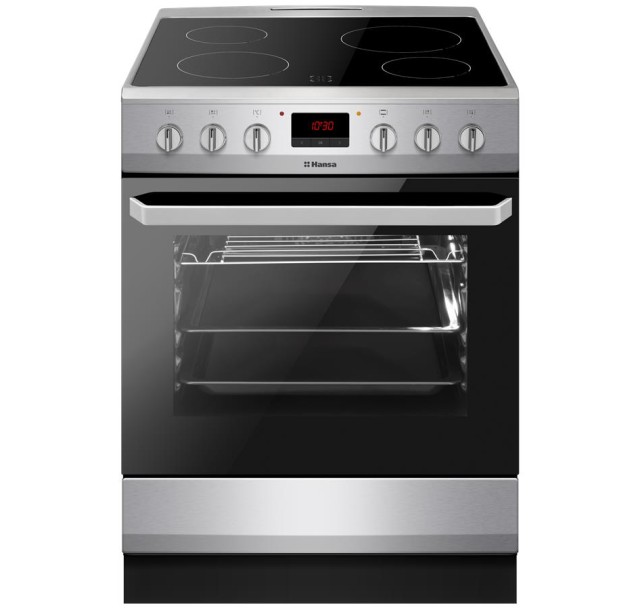 Плита Hansa електрична склокерамічна, 62л, 60x60см, дисплей, конвекція, нерж