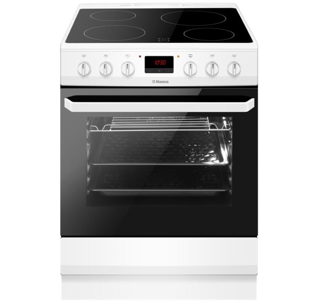 Плита Hansa електрична, 60х60см, 62л, дисплей, білий