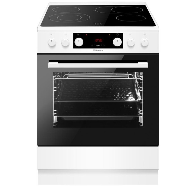 Плита Hansa електрична, 60х60см, 65л, дисплей, білий