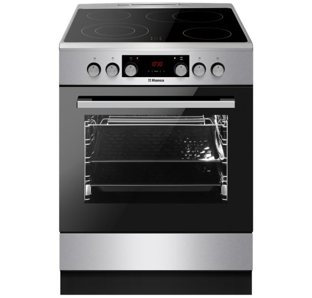 Плита Hansa електрична, 60х60см, 65л, дисплей, нержавіюча сталь