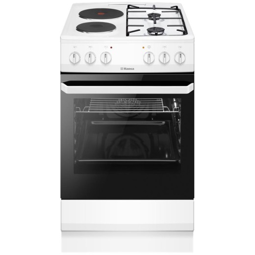 Плита Hansa з комбі. вар. поверхнею, 50х60см, 62л, емаль, газ контр., білий